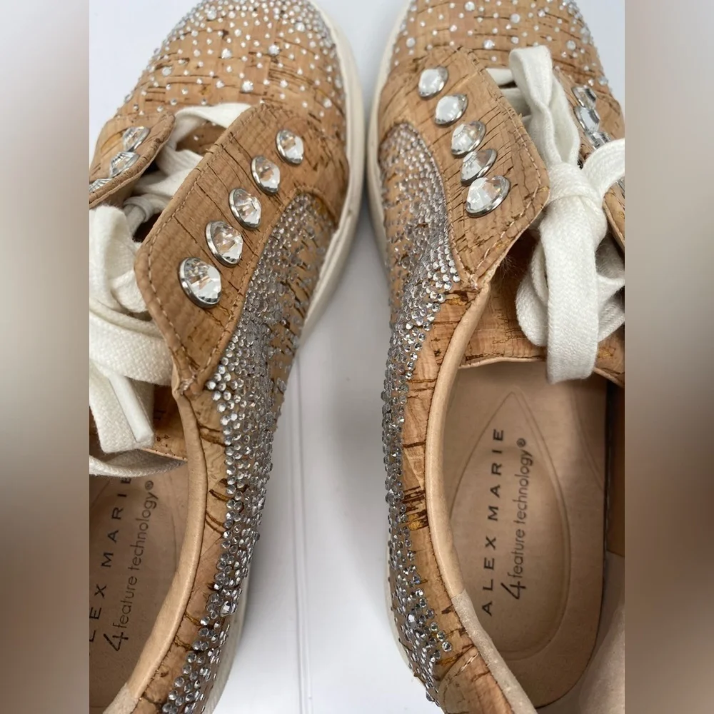 ALEX MARIE 4 Feature Technology Cork Sneaker Bling Embellished Sparkle